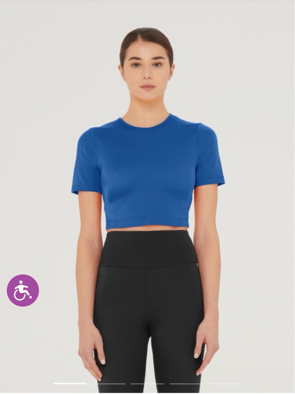 Wolford Royal Blue Cropped Crewneck Top